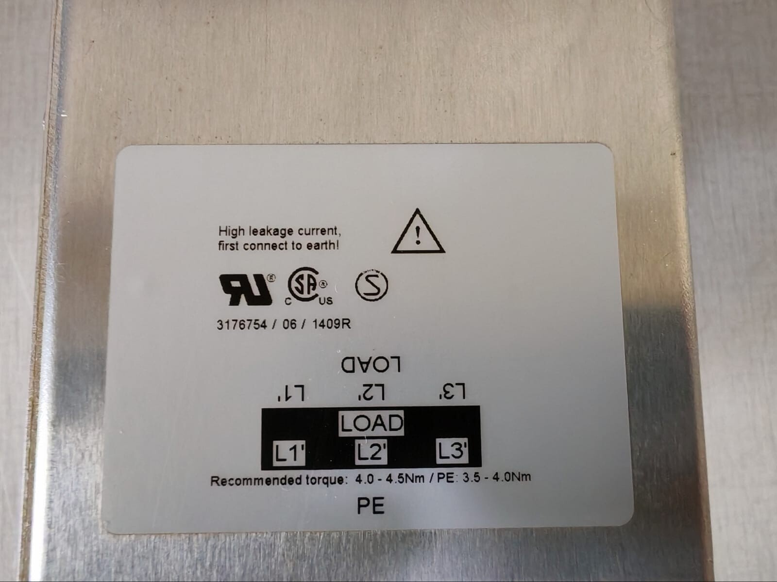 Schaffner FN3100-50-34 SCHAFFNER FN3100-50-34 3-PHASE FILTER 3