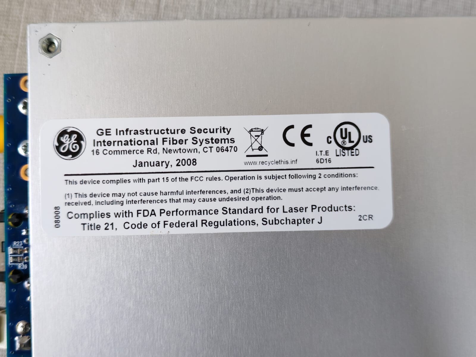GE Security/IFS D7130WDMB GE Security/IFS D7130WDMB 10/100 Mbps Ethernet Optical Transceiver 6