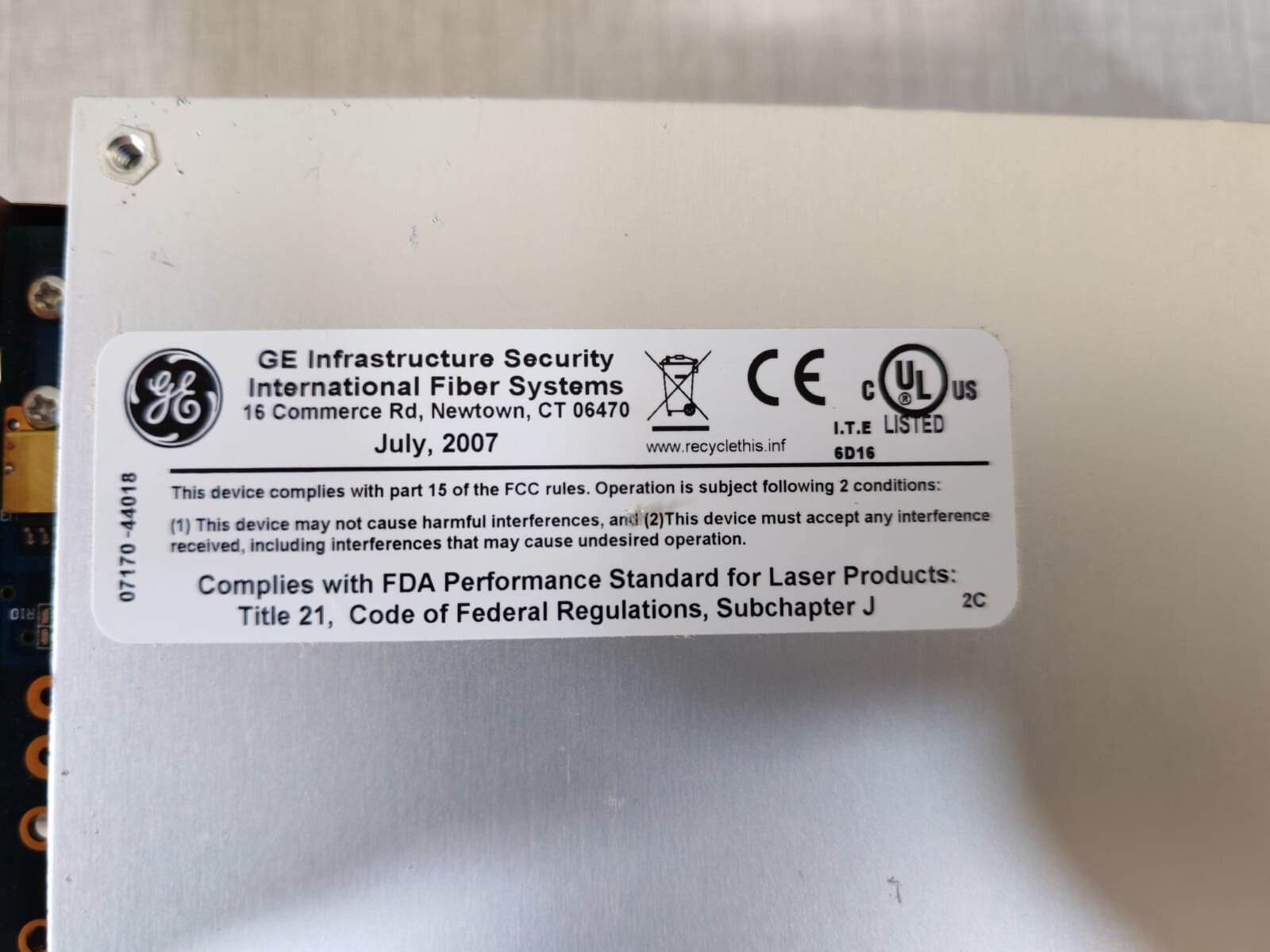 GE Security/IFS VR7820 GE Security/IFS VR7820 8 Channel Digital Video Receiver 5