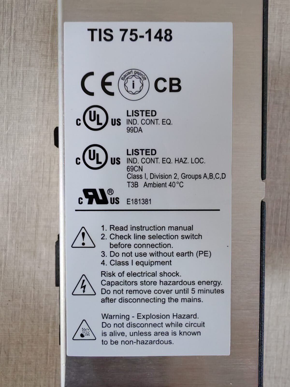 TRACOPOWER TIS 75-148 TRACO POWER TIS 75-148 Industrial Power Supply 4
