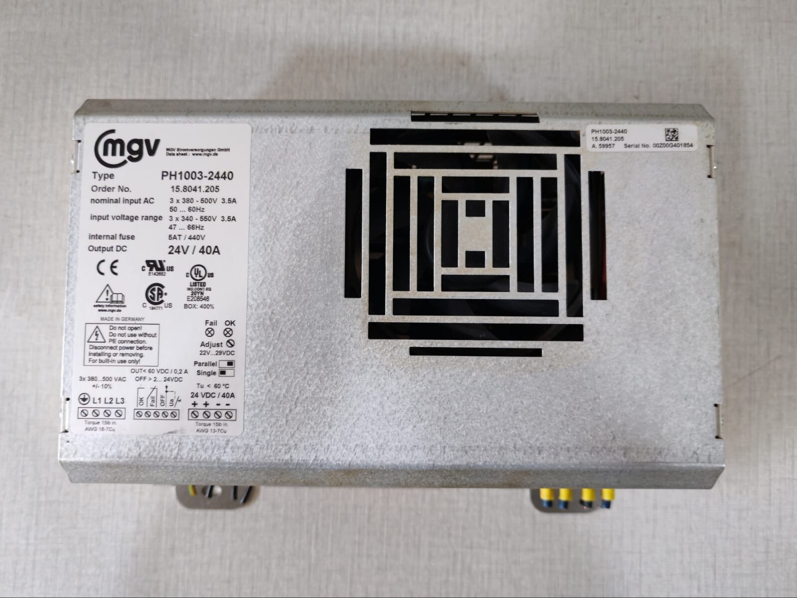 MGV 15.8041.205 MGV PH1003-2440 Output Power Supply 15.8041.205 2