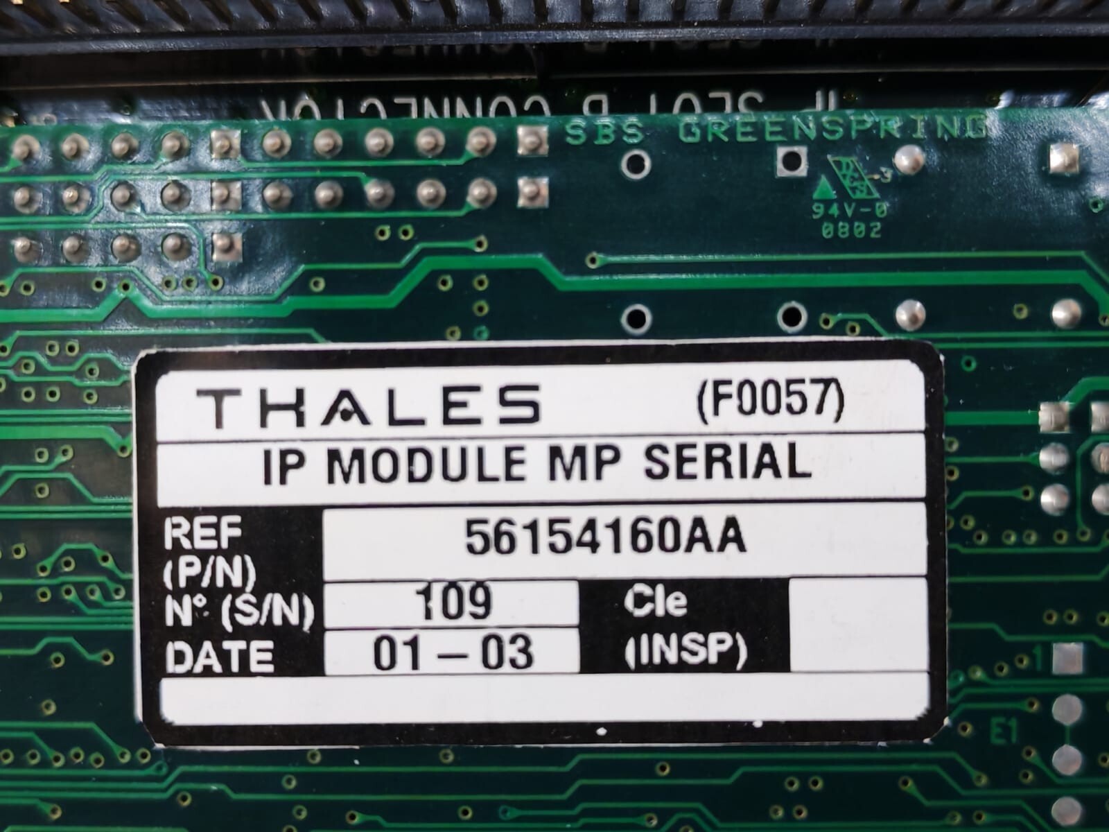 Thales PCI40 THALES PCI40 BOARD WITH IP MODULE MP SERIAL 56154160AA 3