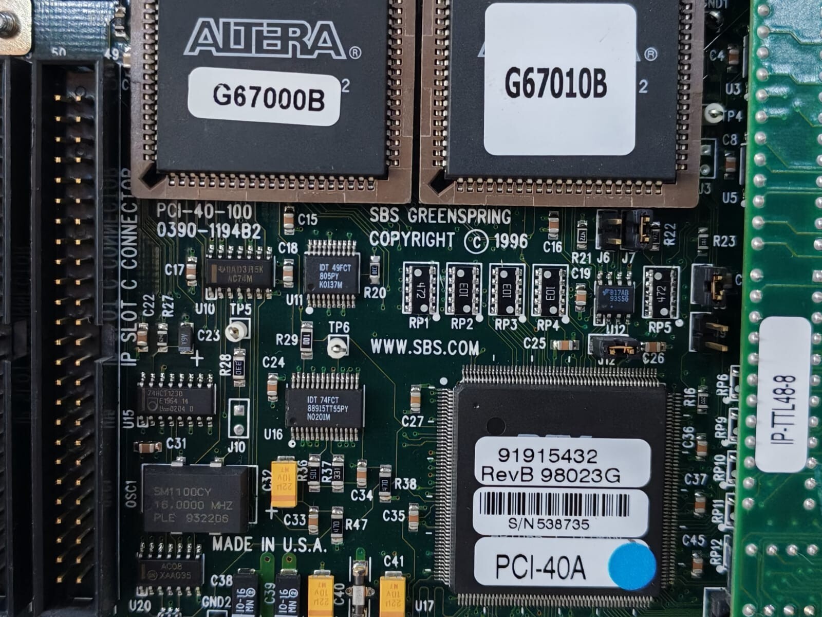 Thales PCI40 THALES PCI40 BOARD WITH IP MODULE MP SERIAL 56154160AA 4