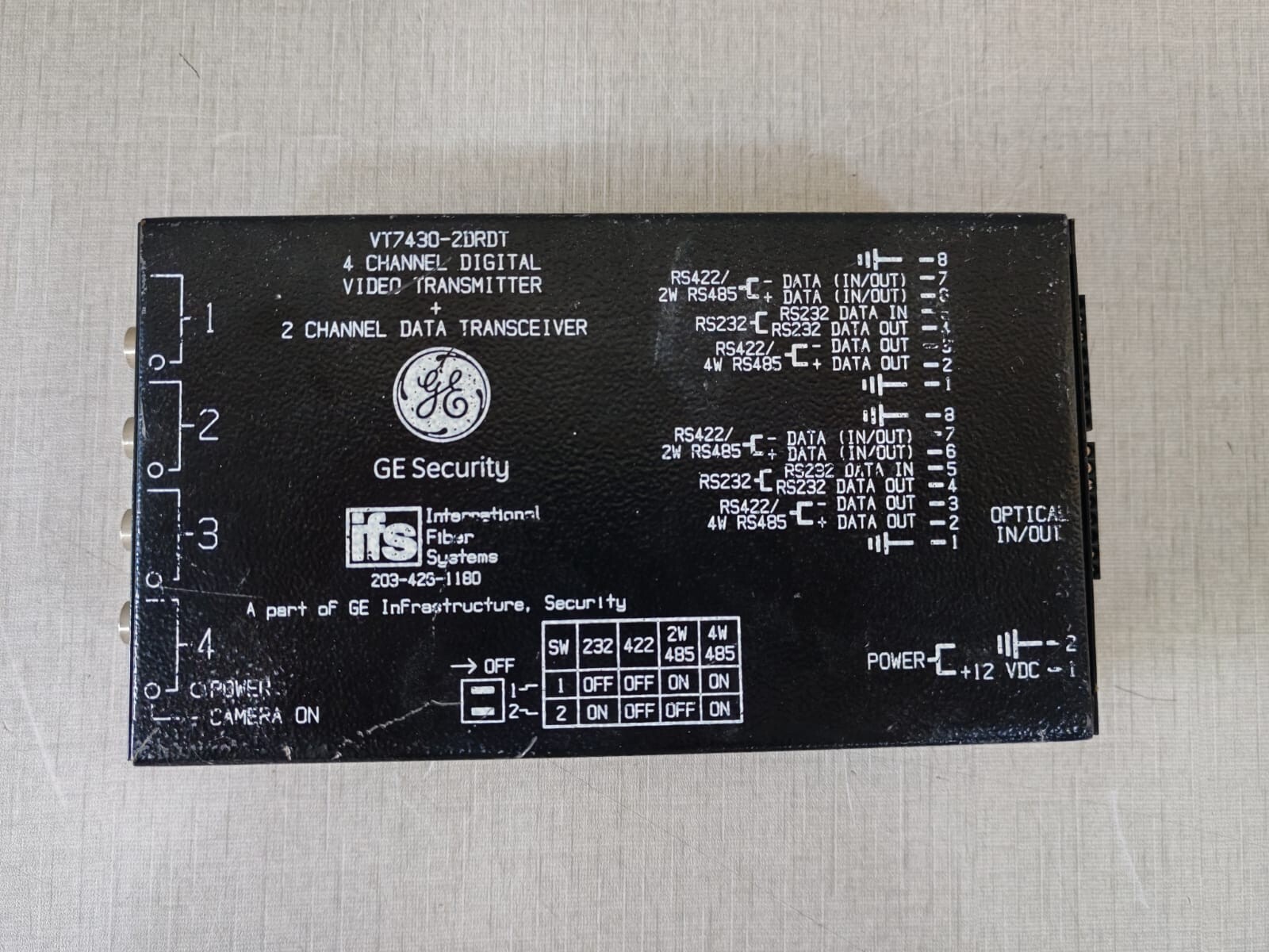 GE Security/IFS VT7430-2DRDT GE Security/IFS VT7430-2DRDT 4CH Digital Video Transmitter & 2CH Data Tranceiver 2