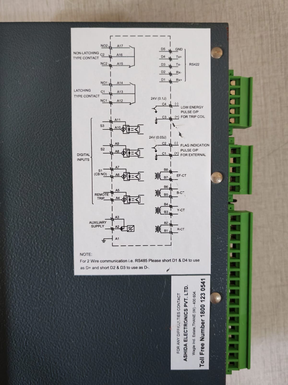 ASHIDA ADR241S ADR241S ASHIDA ADR241S-AM-511-19-01-35-01-00-02 Self/Dual Protection Relay 6