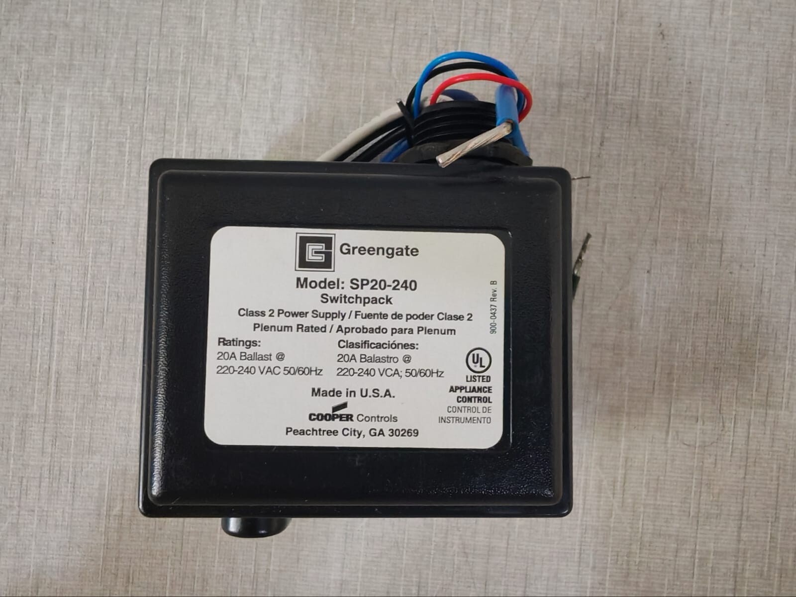 Cooper SP20-240 Cooper Greengate SP20-240 Heavy Duty Switchpack, 220-240V, 50/60Hz, 20A 3