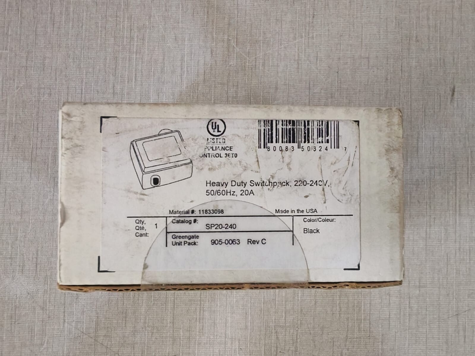 Cooper SP20-240 Cooper Greengate SP20-240 Heavy Duty Switchpack, 220-240V, 50/60Hz, 20A 10