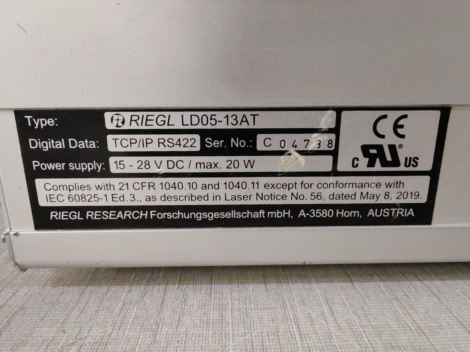 RIEGL LD05-13AT RIEGL LD05-13AT TCP/IP RS422 Laser Scanner 5