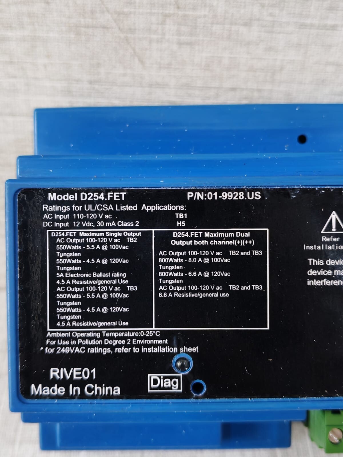Honeywell 01-9928.US WITH 02-9922 HONEYWELL D254.FET RAIL LAMP DIMMER 01-9928.US WITH 02-9922 REV C BOARD 3