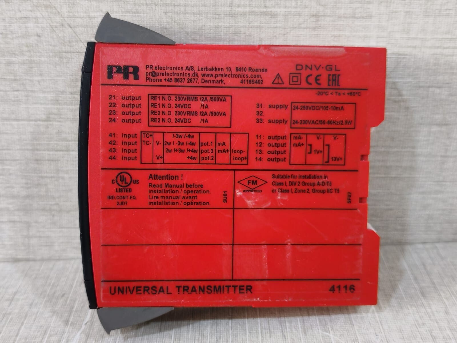 PR Electronics PR-4116 PR 4116 UNIVERSAL TRANSMITTER -PR ELECTRONICS 5