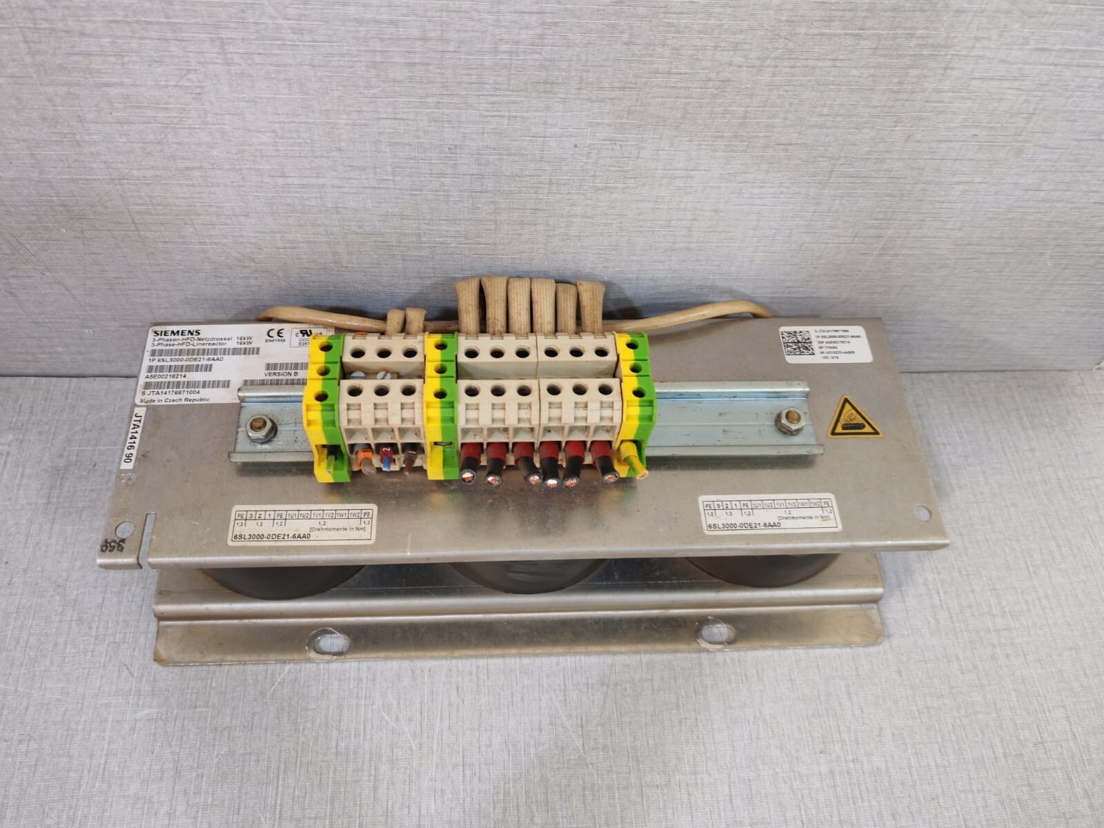 Siemens 6SL 3000-0DE21-6AA0 SIEMENS 6SL 3000-0DE21-6AA0 Simodrive 3-Phase HFD Linereactor 2