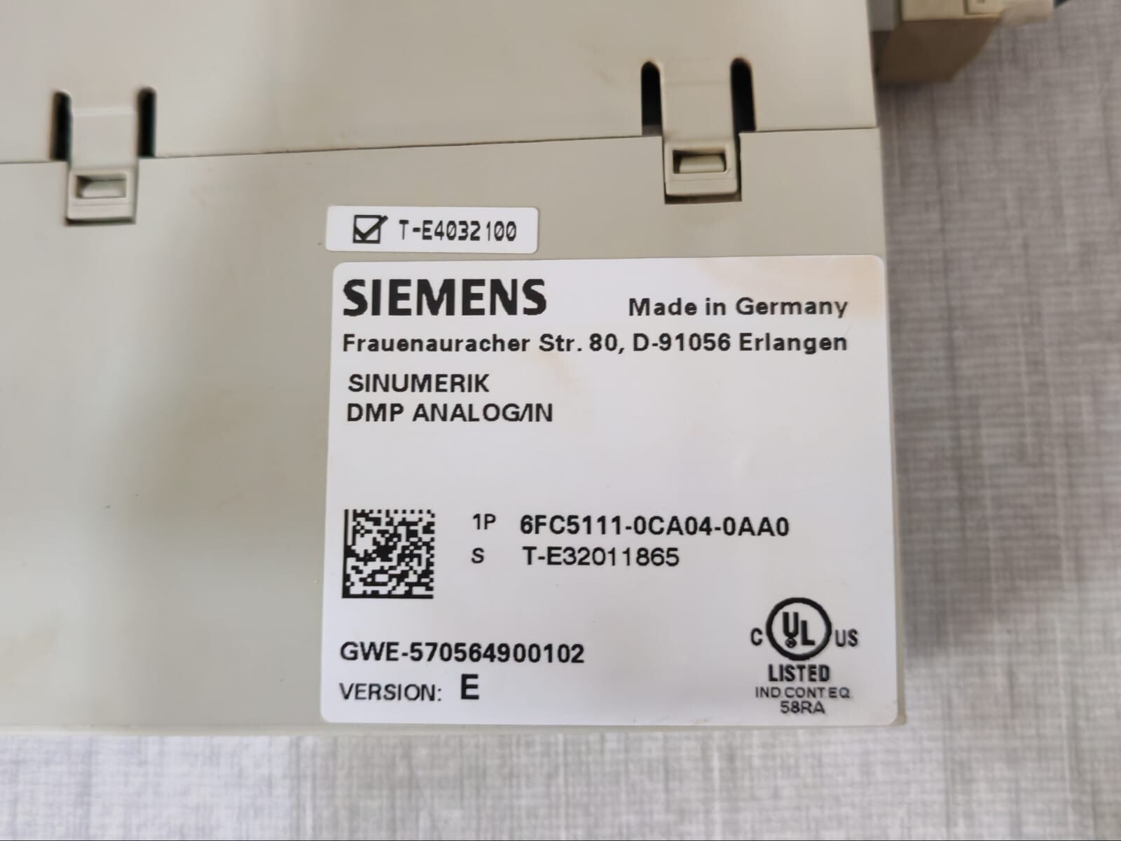 Siemens 6FC5111-0CA04-0AA0 Siemens Sinumerik 6FC5111-0CA04-0AA0 DMP Analog Input Module 2