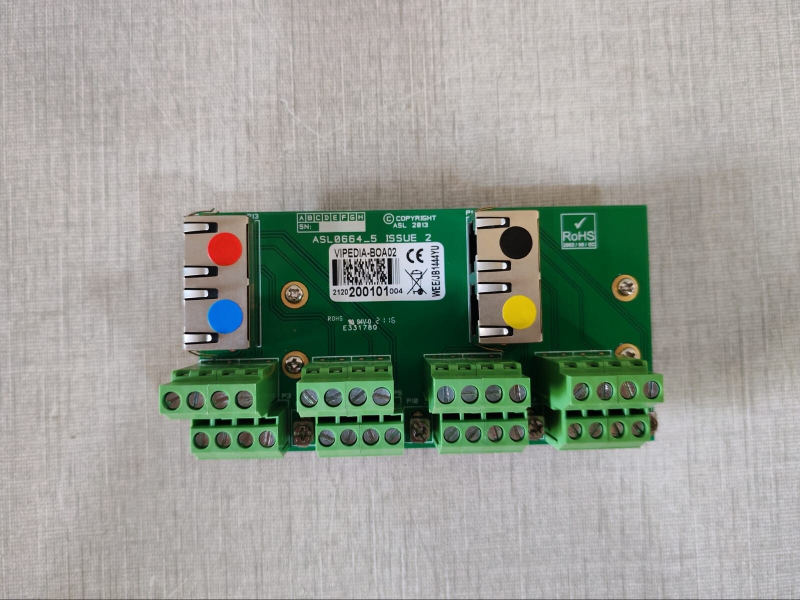 Unbranded VIPEDIA-BOA02 VIPEDIA-BOA02 Quad Din Rail Mount RJ45 Breakout Adapter 4-Port PCB Card 3