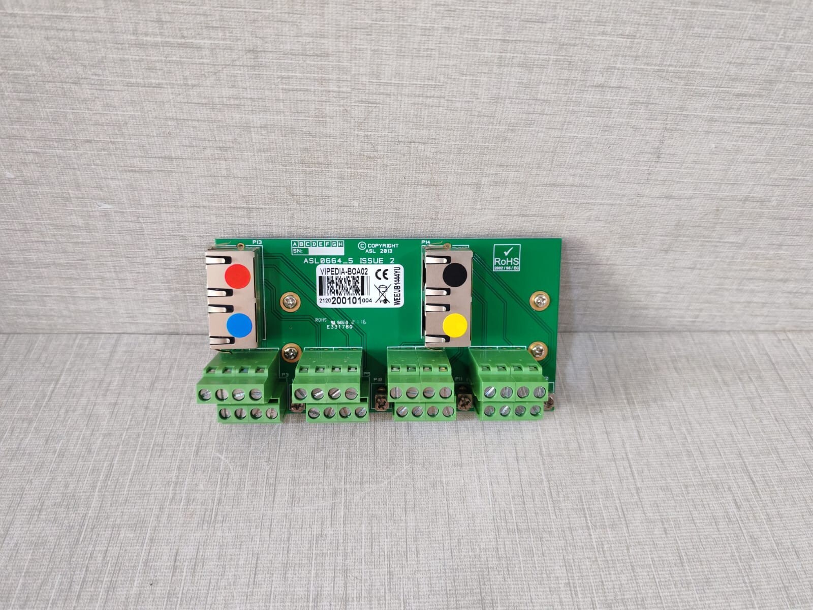 VIPEDIA-BOA02 Quad Din Rail Mount RJ45 Breakout Adapter 4-Port PCB Card