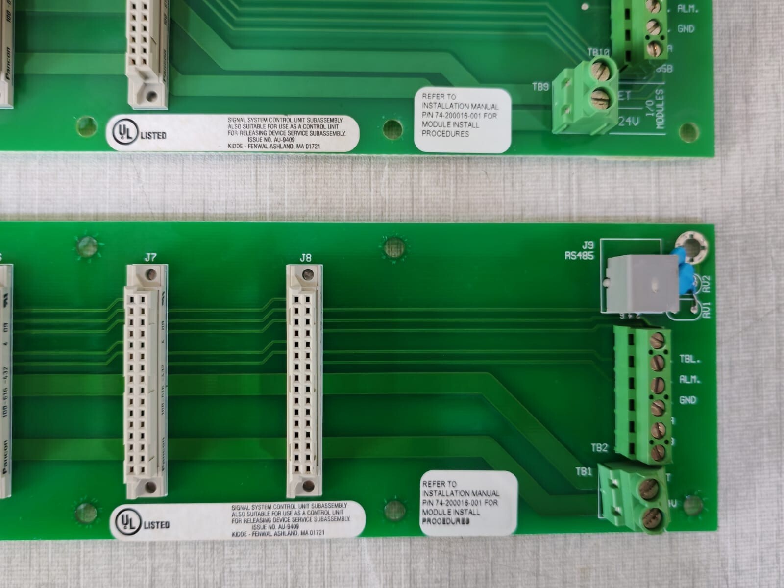 Kidde Fenwal 74-200017-001 and 74-20007-001 Kidde Fenwal 74-200017-001 TI-LOOP Controller MotherBoard and 74-20007-001 Board 5