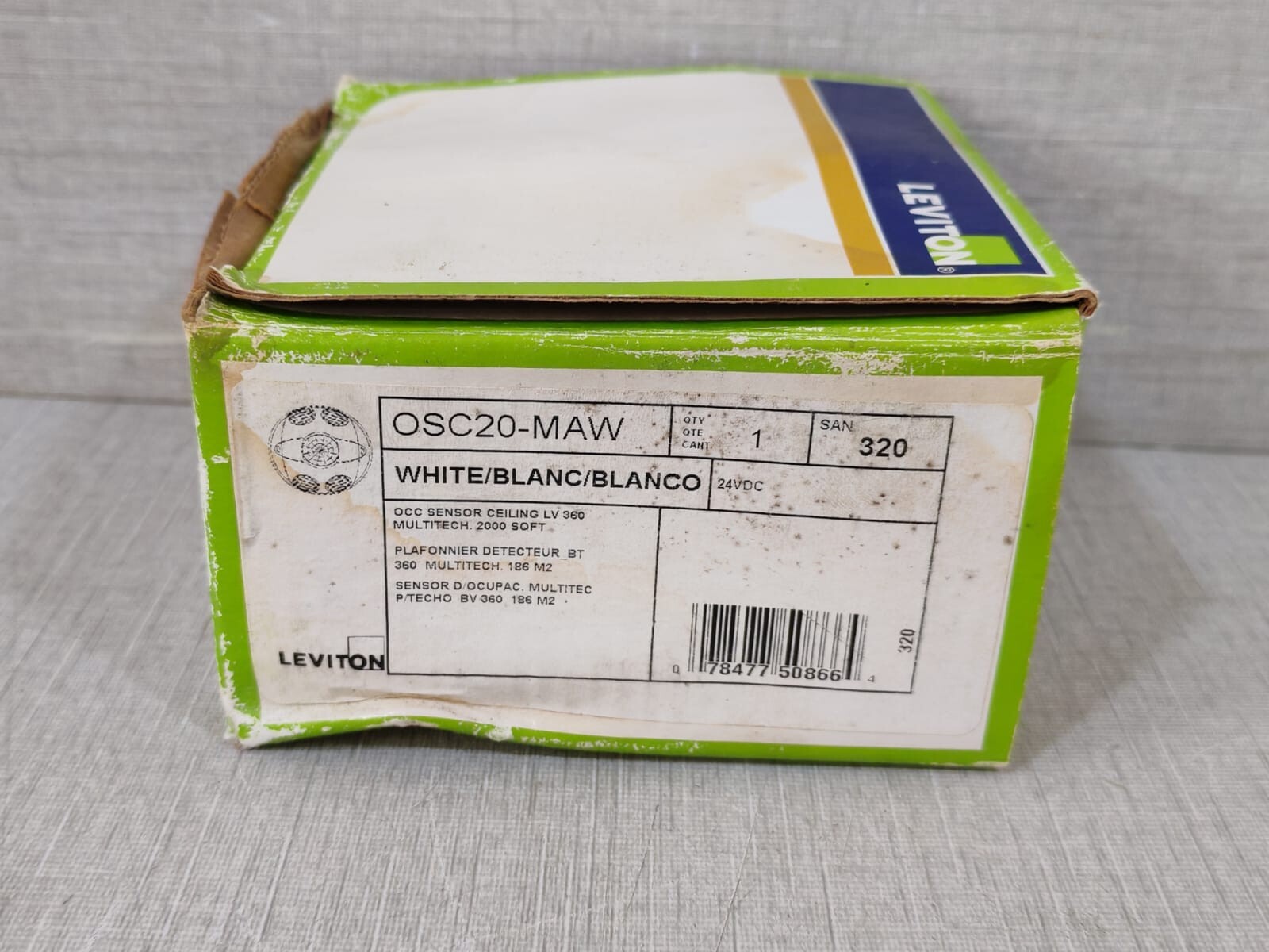 Leviton OSC20-MAW Leviton OSC20-MAW MultiTech Ceiling Mount Sensor 360 Degree 2000 Sq. Ft. White 5