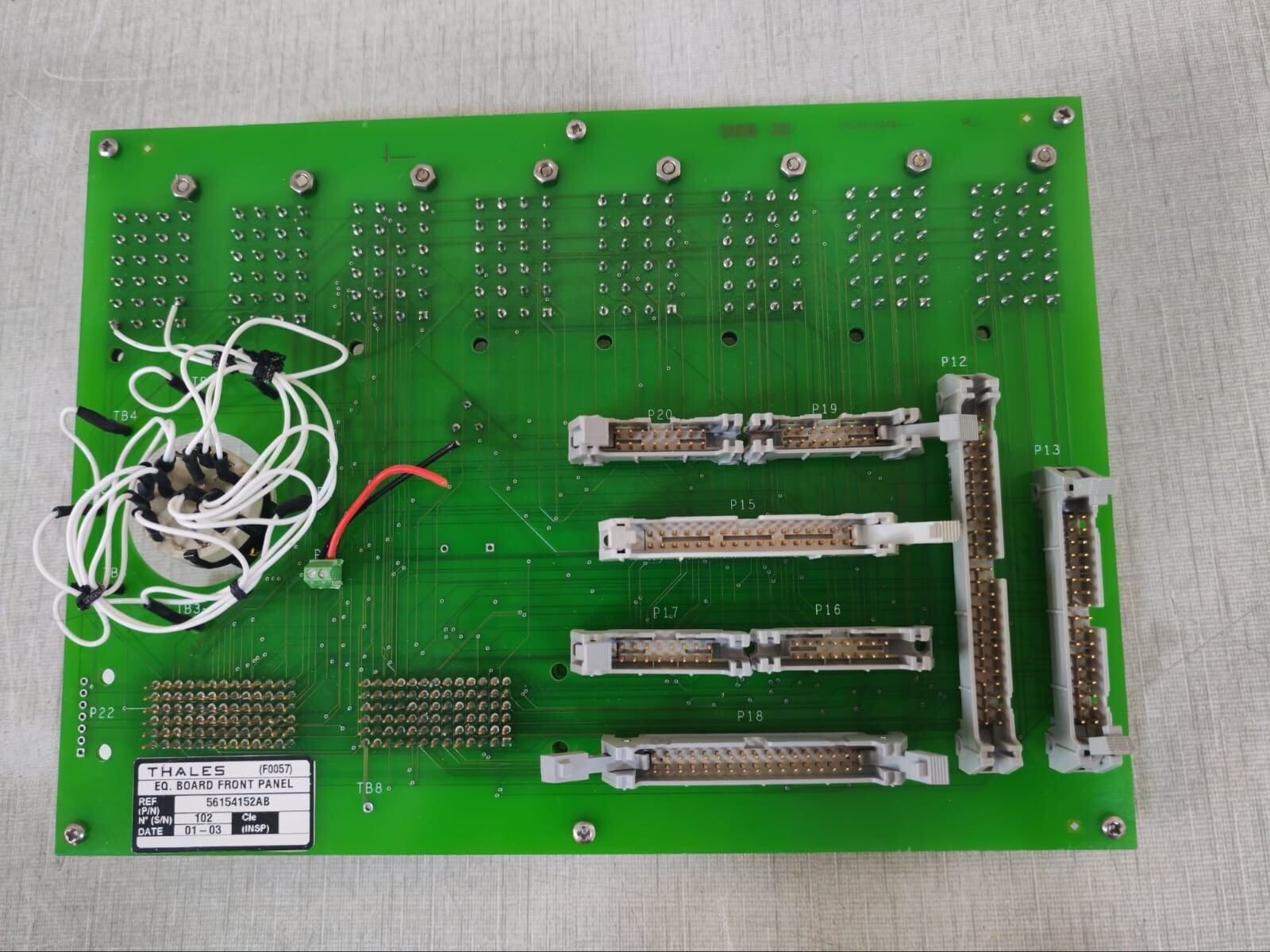 Thales 56154152AB Thales (F0057) Eq. Board Front Panel P/n: 56154152AB 3