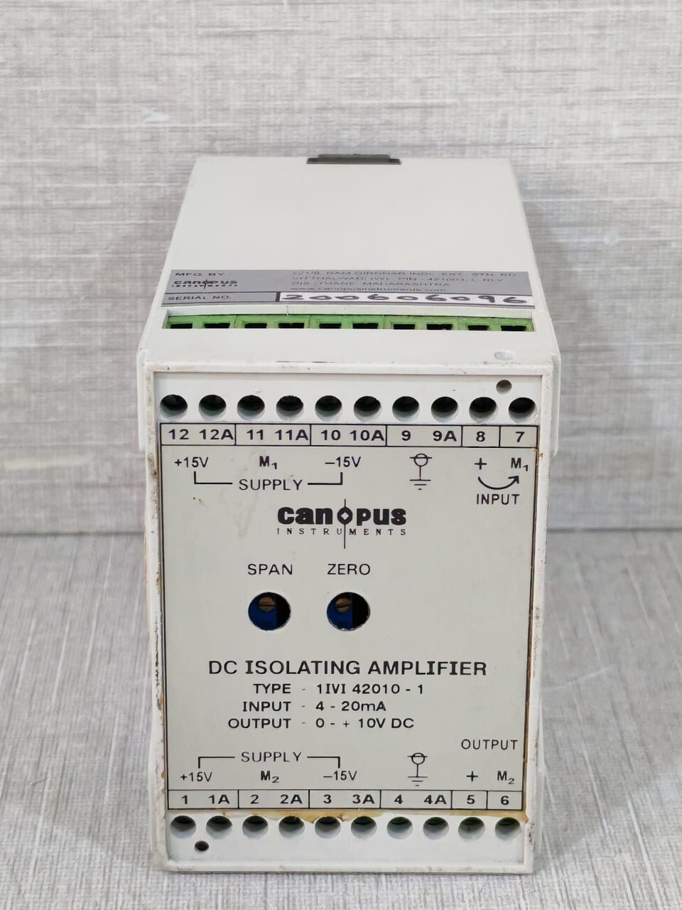 CANOPUS INSTRUMENTS 1IVI 42010-1 DC ISOLATING AMPLIFIER
