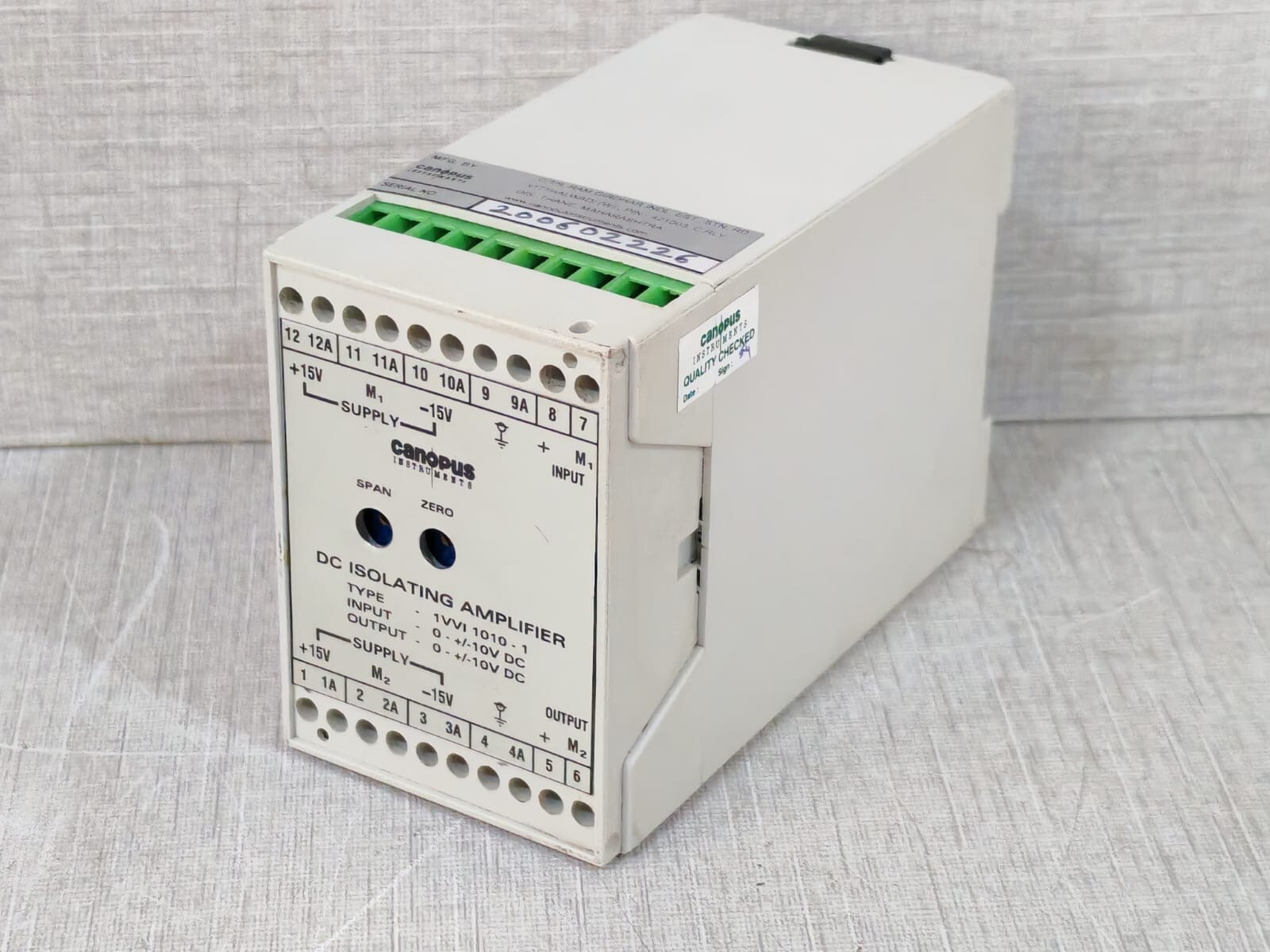 CANOPUS INSTRUMENTS 1VVI 1010-1 CANOPUS INSTRUMENTS 1VVI 1010-1 DC ISOLATING AMPLIFIER 10