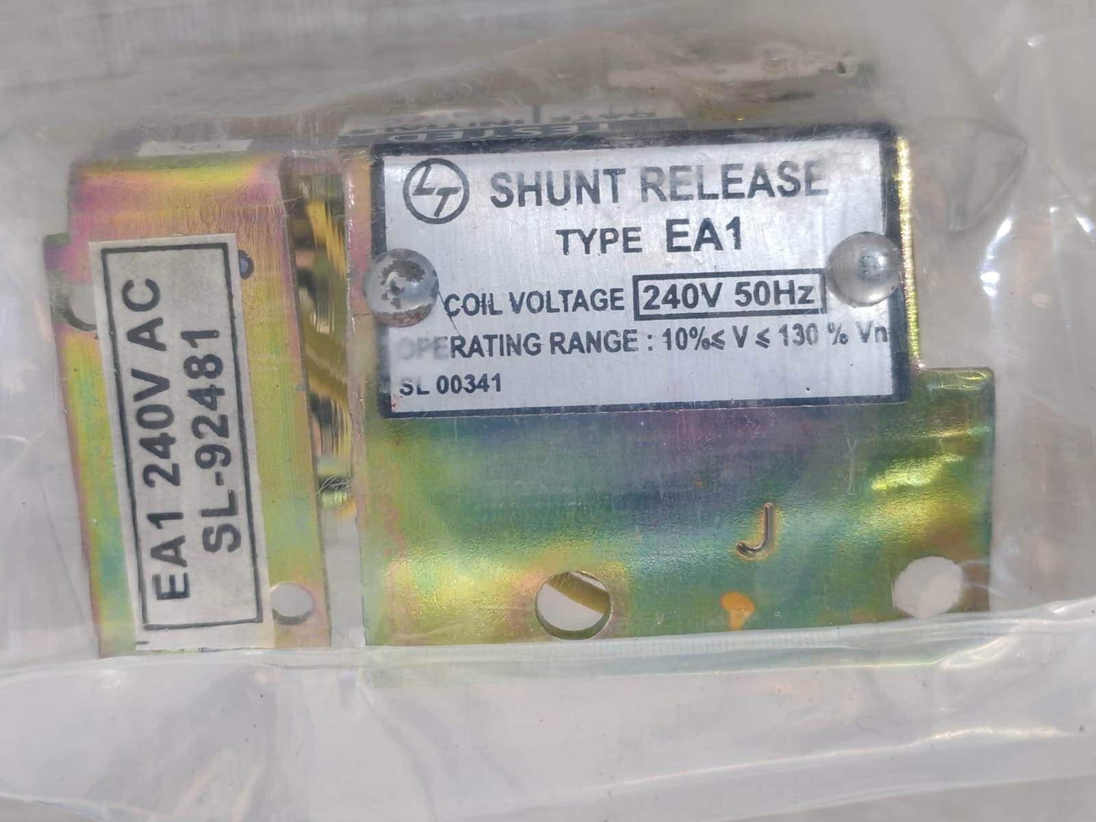 Larsen & Toubro SL92718OBOO PCS. Larsen & Toubro SL92718OBOO 240 VAC Type EA1 Shunt Release 4