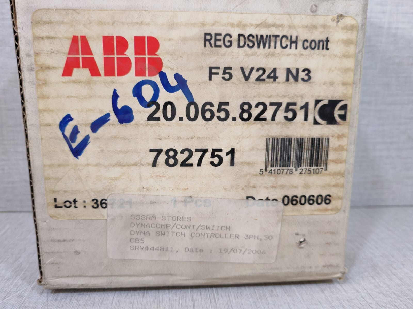 ABB 20.065.82751 ABB F5 V24 N3 Dyna Switch Controller 20.065.82751 10