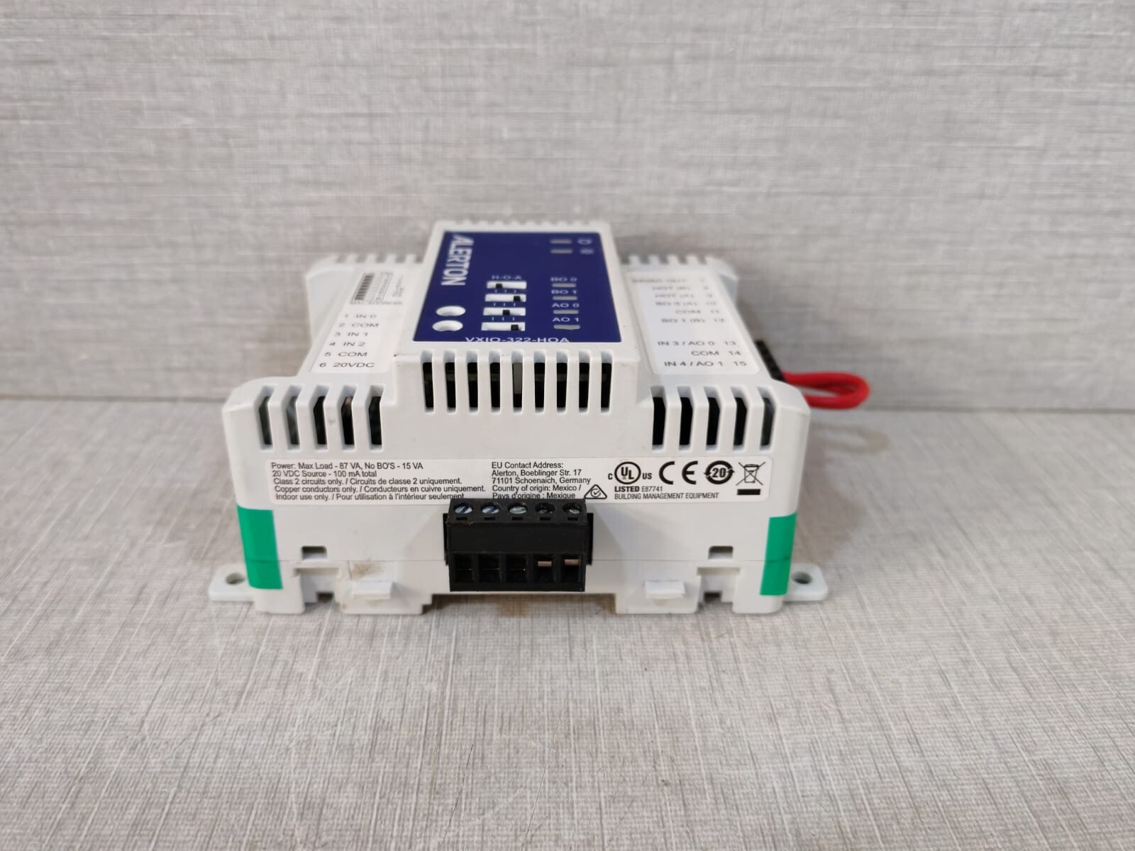 Alerton VXIO-322-HOA Alerton VXIO 322 HOA VXIO 322 HOA Bacnet Programmable I/O Expansion Module 6