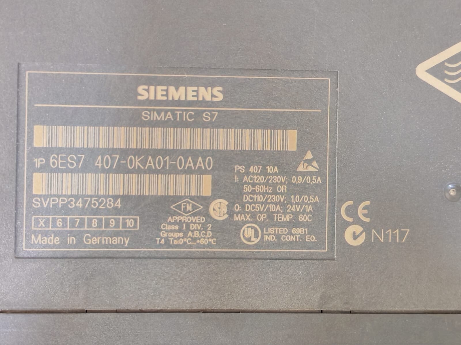 Siemens 6ES7 407-0KA01-0AA0 Siemens SIMATIC S7-400 PLC Module 6ES7 407-0KA01-0AA0 2