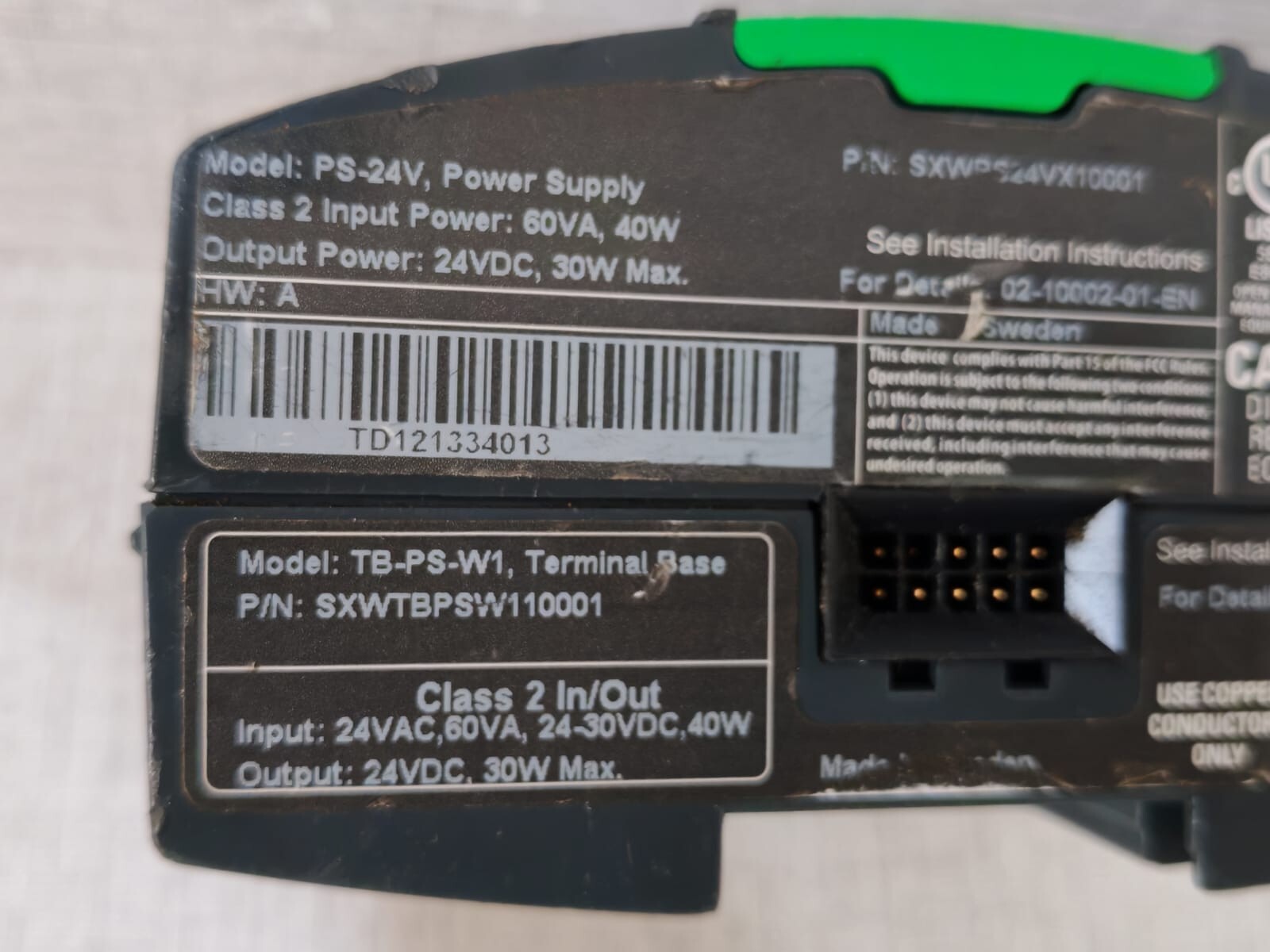 Schneider Electric SXWPS24VX10001 Schneider Electric PS-24V Power Supply P/n: SXWPS24VX10001 with Base 3