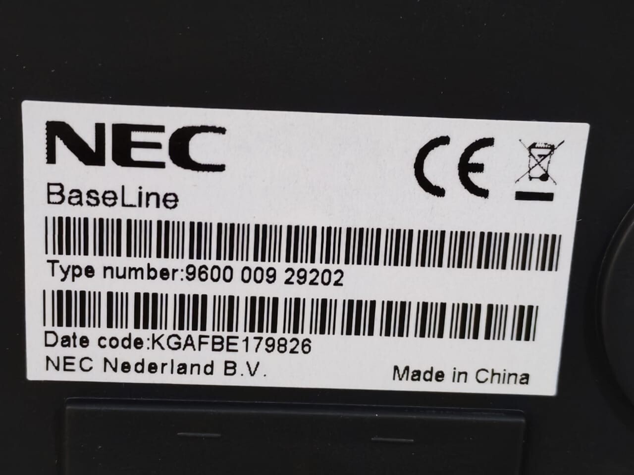 NEC KGAFBE179826 NEC BASELINE 9600 009 29202 | 960000929202 BLACK LANDPHONE KGAFBE179826 2