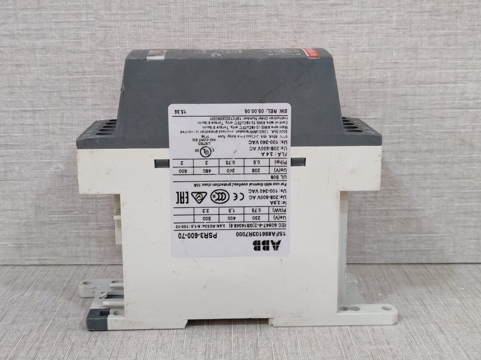 ABB 1SFA896103R7000 ABB PSR3-600-70 SOFT STARTER 1SFA896103R7000 3