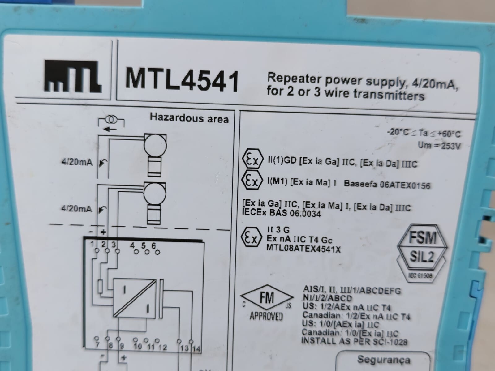 MTL MTL4541 MTL4541 Repeater Power Supply 4/20mA, for 2 or 3 Wire Transmitters 2