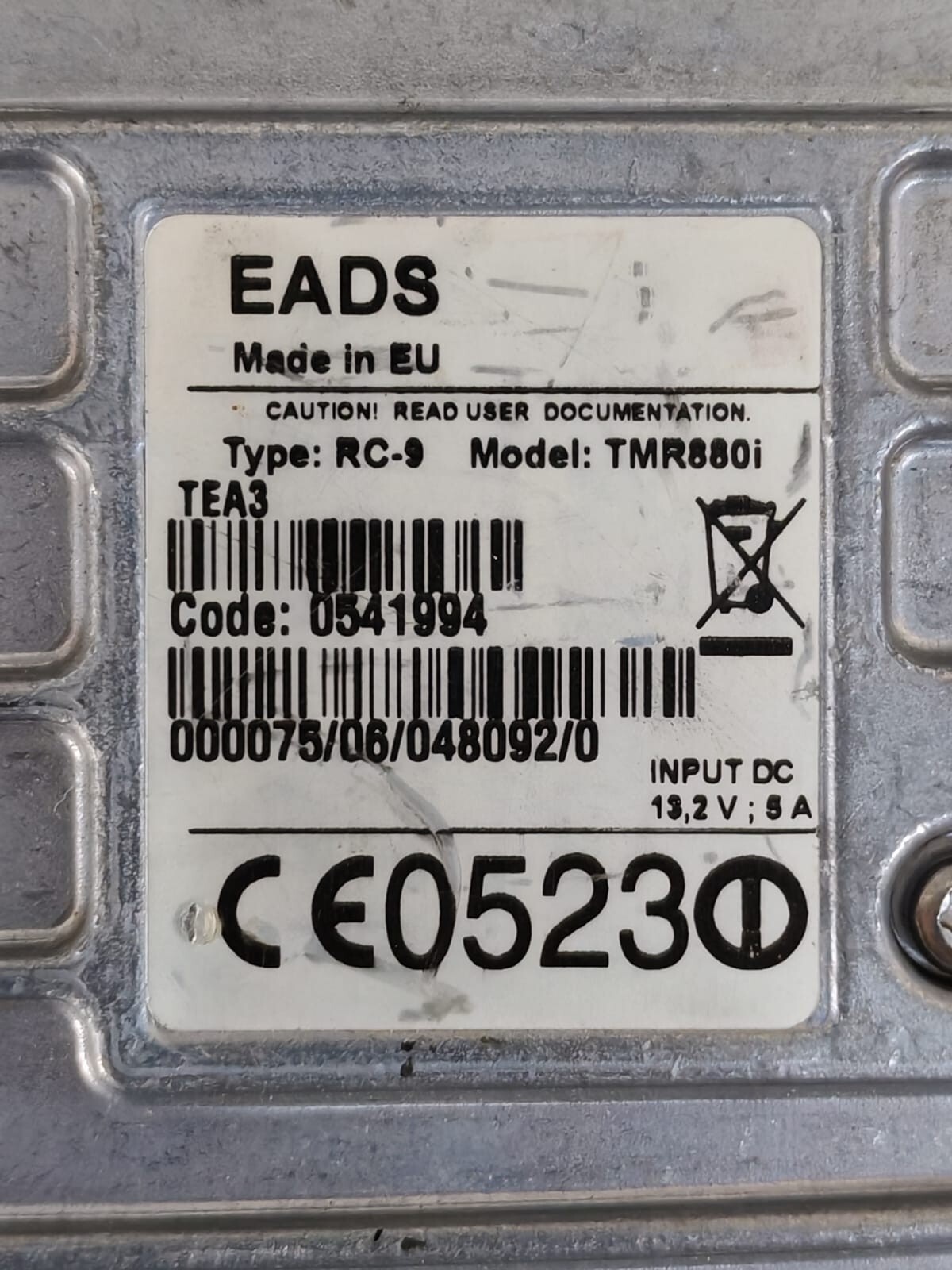 EADS TMR880I EADS TMR880i Type: RC-9 2