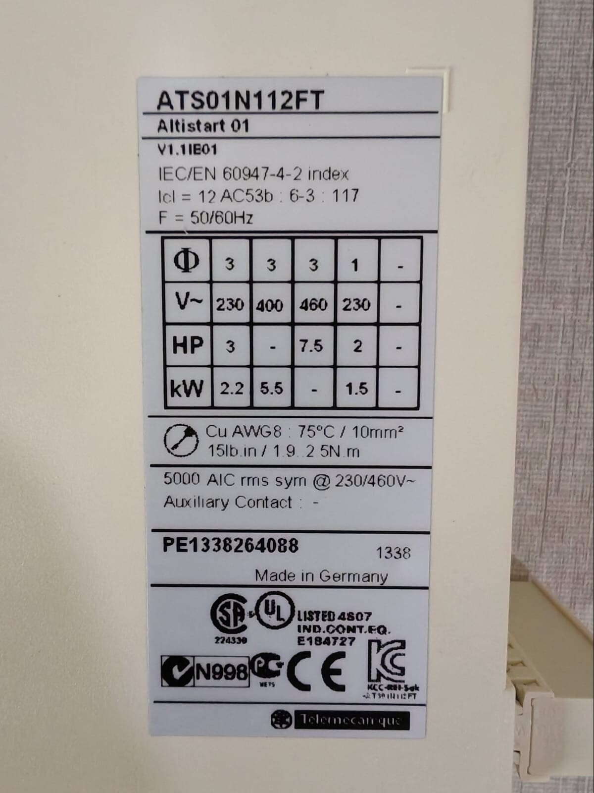 Schneider Electric 066716 Schneider Electric Soft Starter ATS01N112FT Altistart 01, 066716 | 12A 110-480V 2