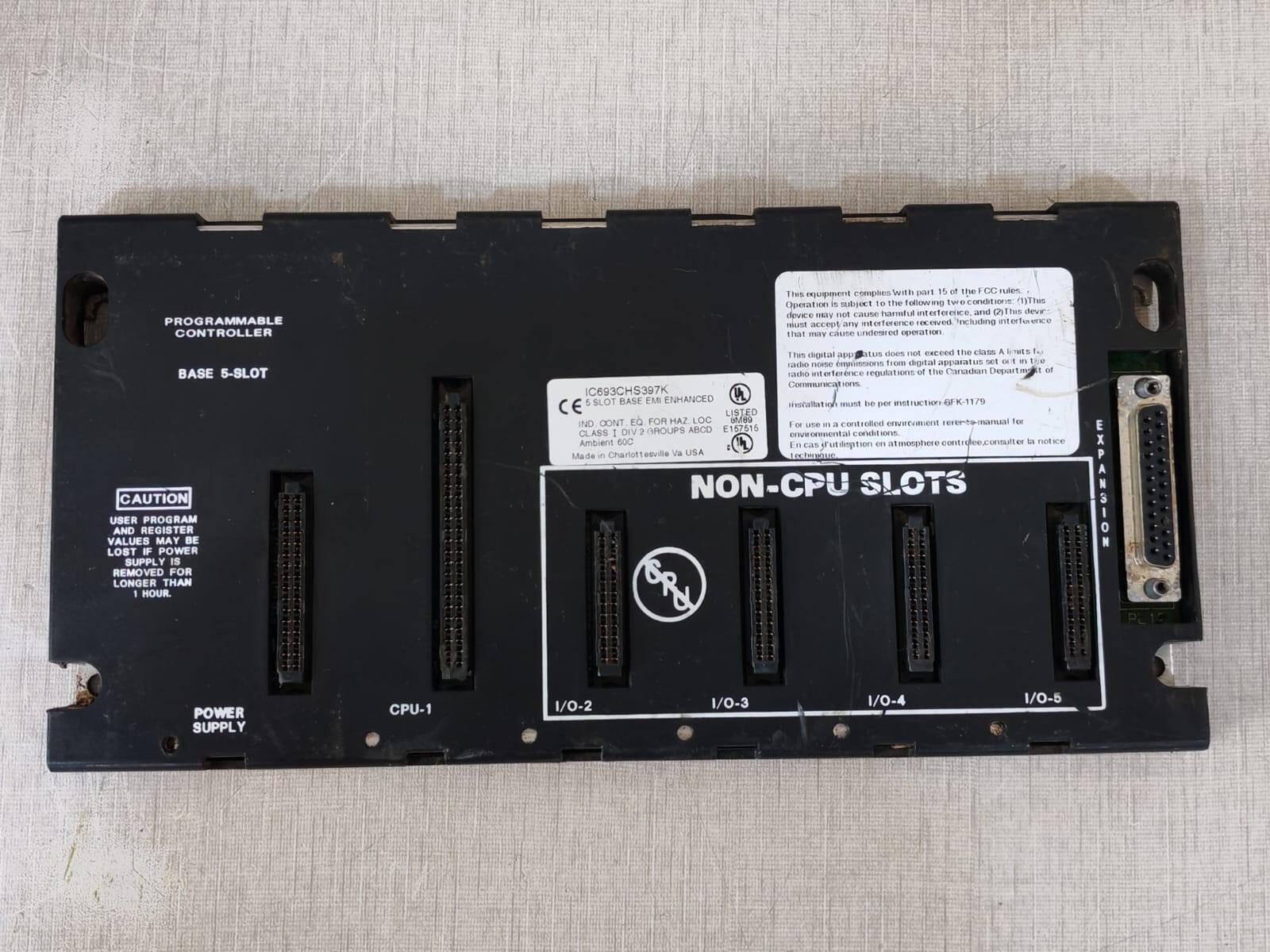 GE Fanuc IC693CHS397K GE Fanuc IC693CHS397K 5-Slot Base Expansion EMI Enhanced 3