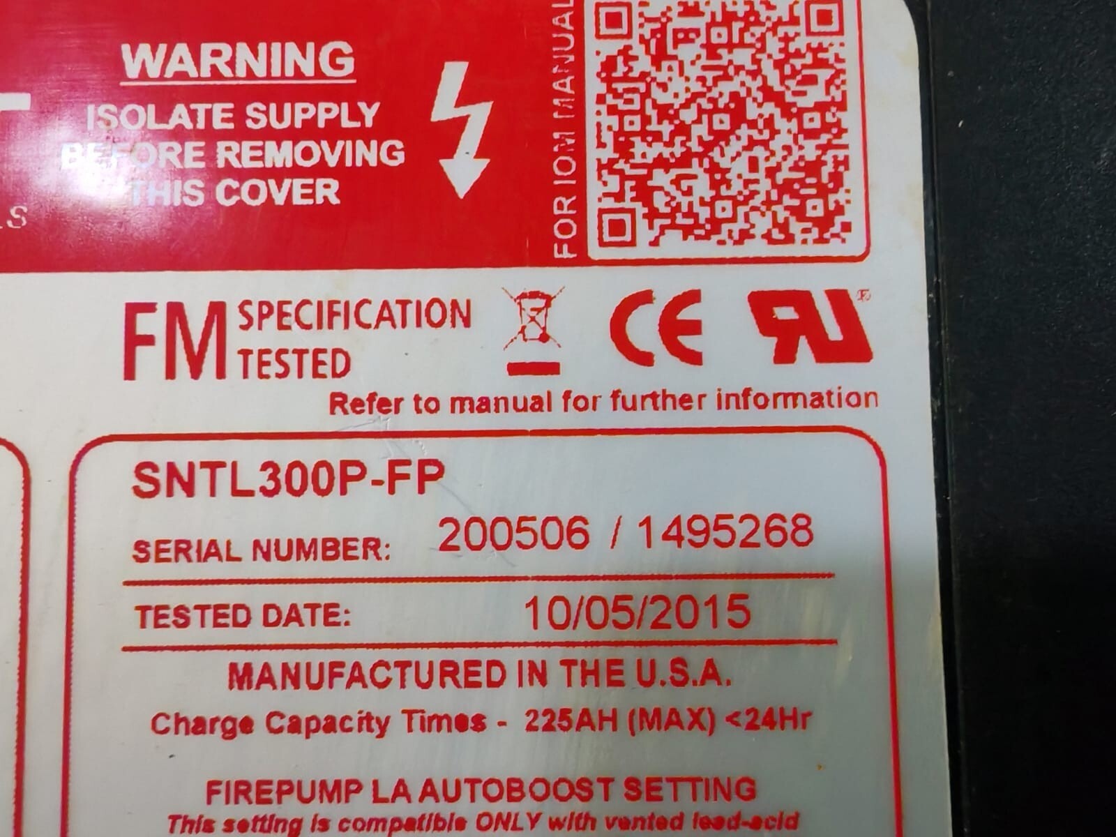 COMPUTRONIC CONTROLS BY ENOVATION CONTROL NF42703851 COMPUTRONIC CONTROLS BY ENOVATION CONTROL SNTL300P-FP BATTERY CHARGER NF42703851 4