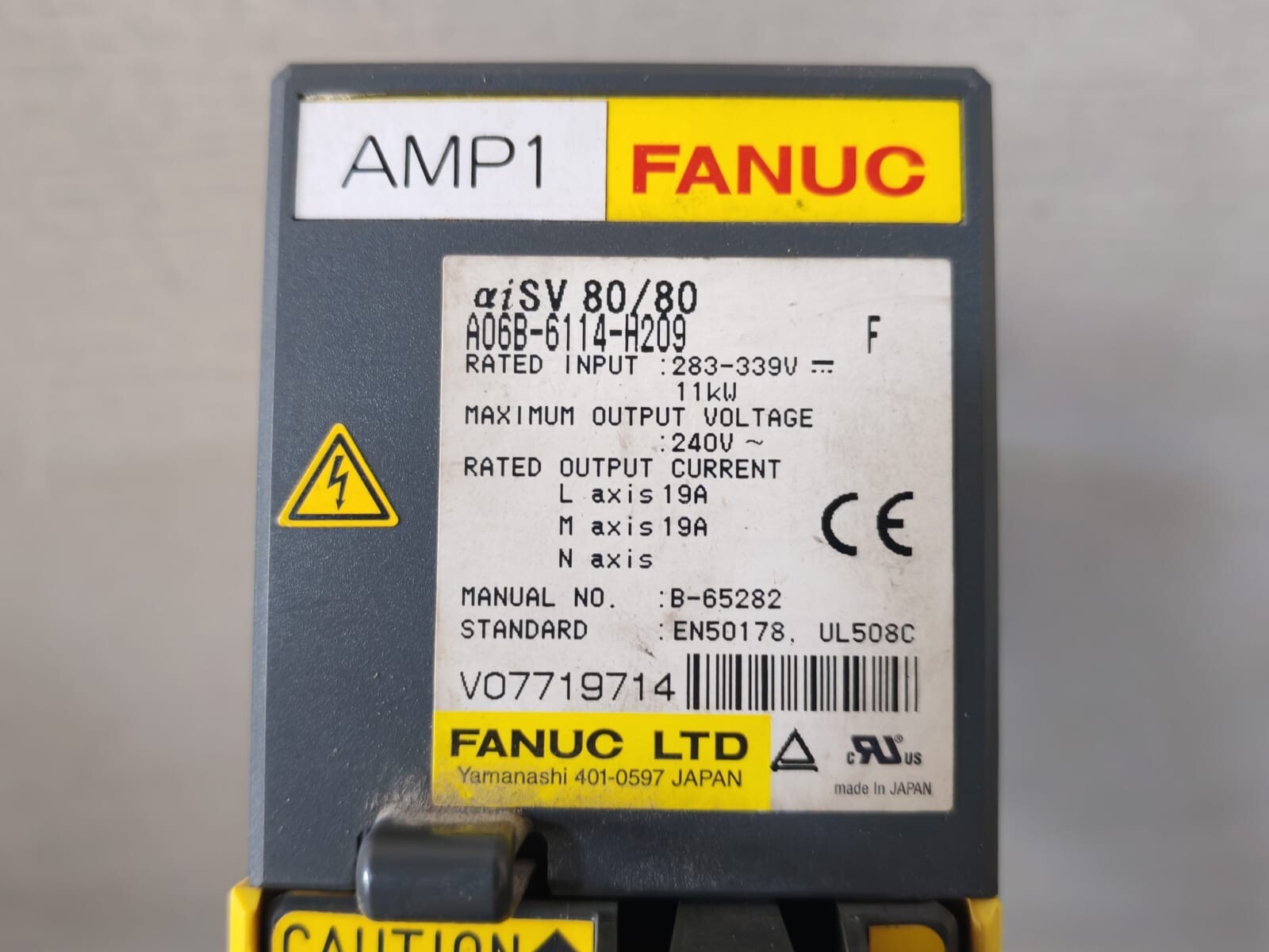 Fanuc A06B-6114-H209 FANUC A06B-6114-H209 SER F SERVO AMPLIFIER 283-339V-11KW 240V 2