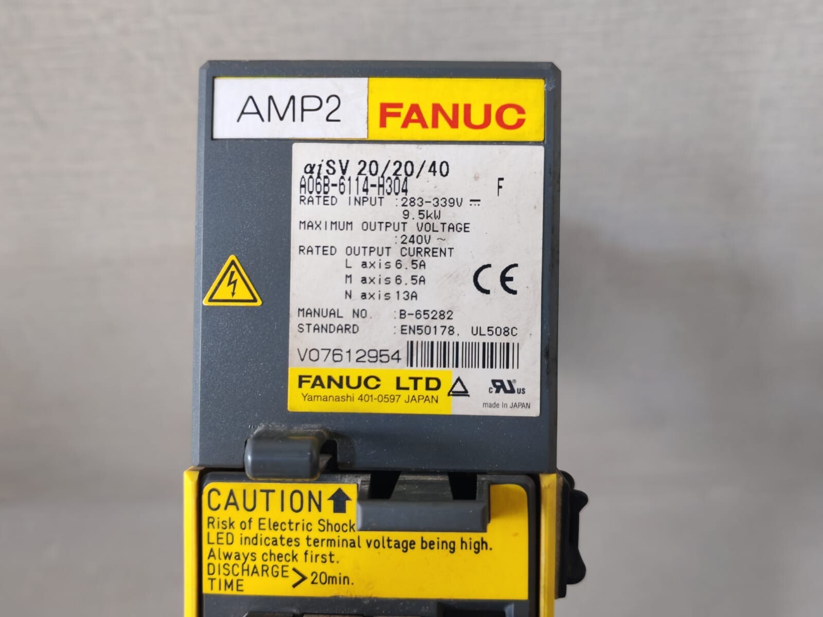 FANUC A06B-6114-H304 FANUC A06B-6114-H304 SER F SERVO DRIVE 283-339V 9.5KW 240V 3