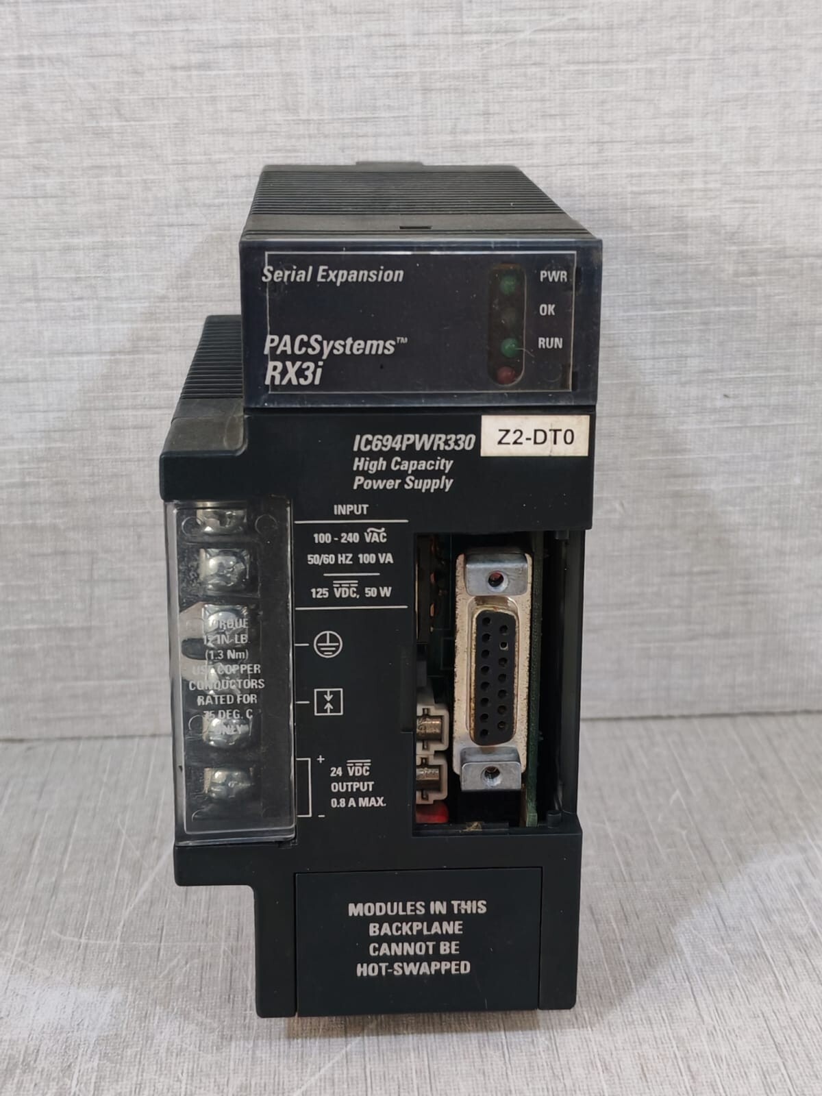 GE FANUC RX3i IC694PWR330A POWER SUPPLY 120/240VAC HI-CAP 30W