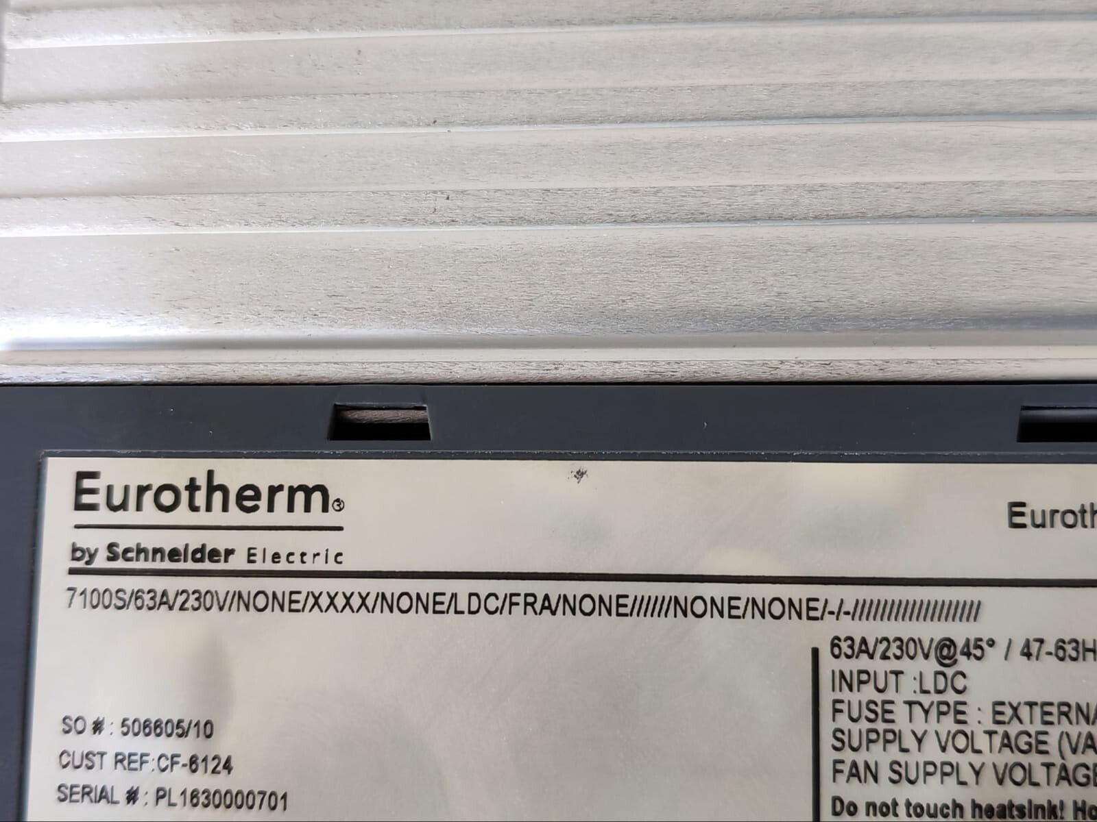Invensys Eurotherm 7100S 63A/230V Invensys Eurotherm 7100S 63A/230V Solid State Relay CF-6124 3