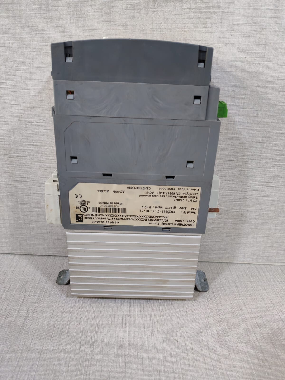 EUROTHERM 7100A 63A 230V EUROTHERM 7100A ADVANCED CONTROLLER POWER THYRISTOR 63A/230V 4