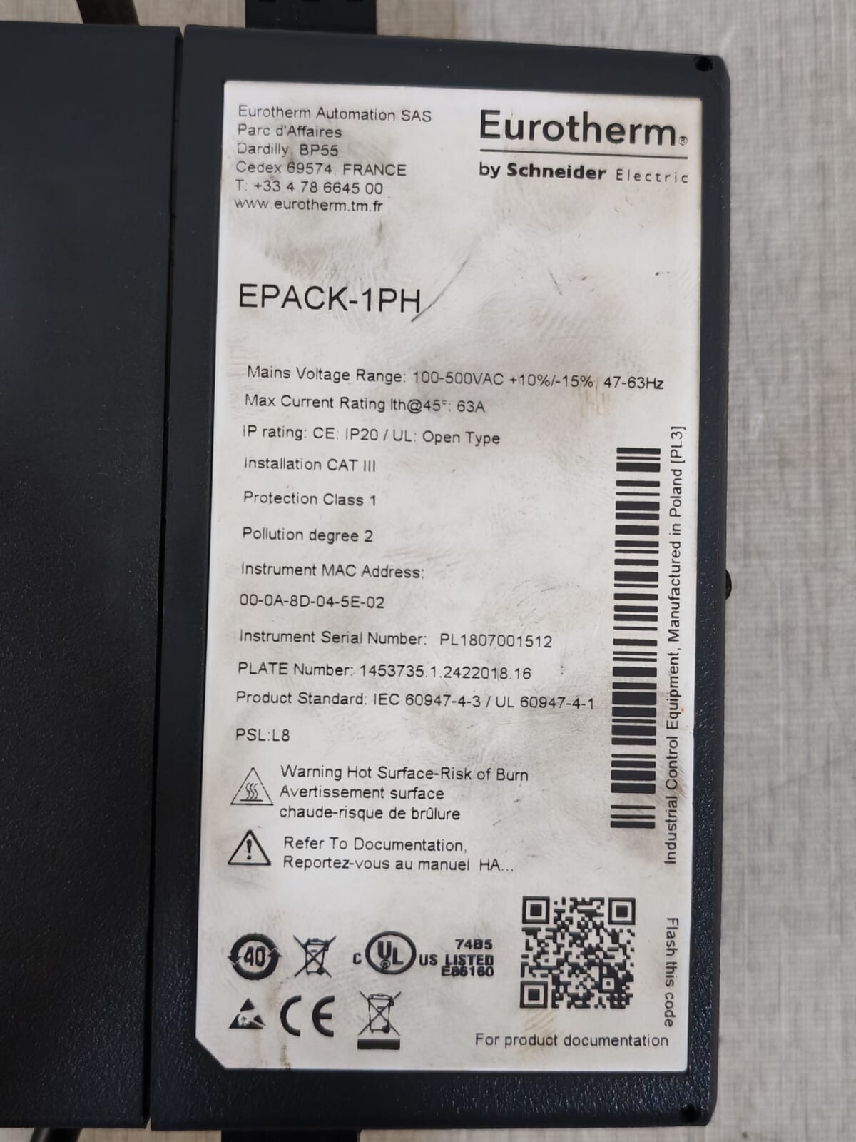 Eurotherm EPACK-1PH Eurotherm EPACK-1PH Power Controller by Schneider Electric 3