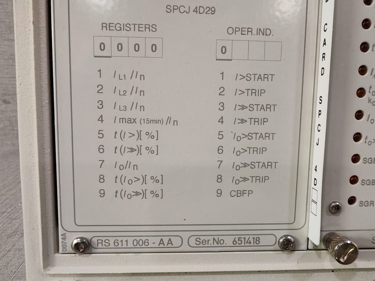 ABB SPAJ-140 ABB SPAJ 140 C-AA REV.E OVERCURRENT & EARTH-FAULT RELAY 4