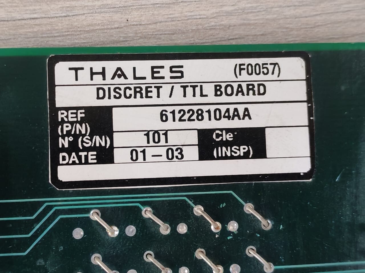 Thales DISCRET/TTL THALES 61228104AA Discret/TTL PCB Board 2