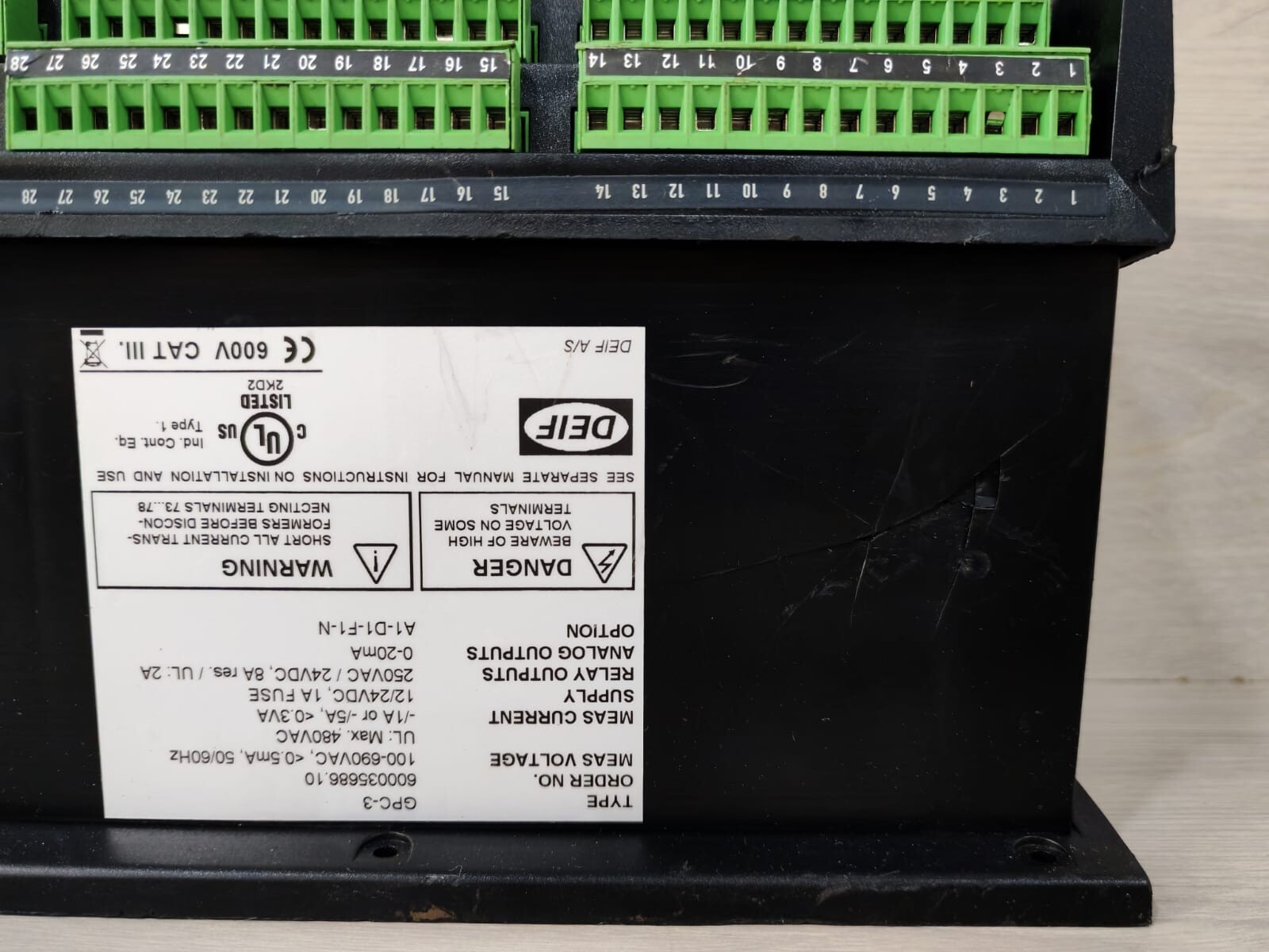 DEIF 600035686.10 DEIF GPC-3 GENERATOR PARALLELING CONTROLLER 600035686.10-WITH PART 5