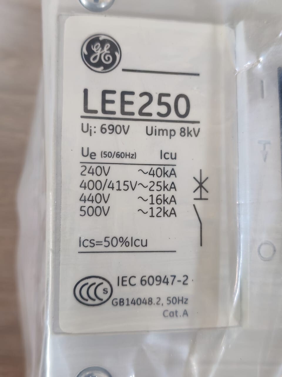 GE LEE35T5F250KF GE LEE250 Record SL LEE35T5F250KF Circuit Breaker 3