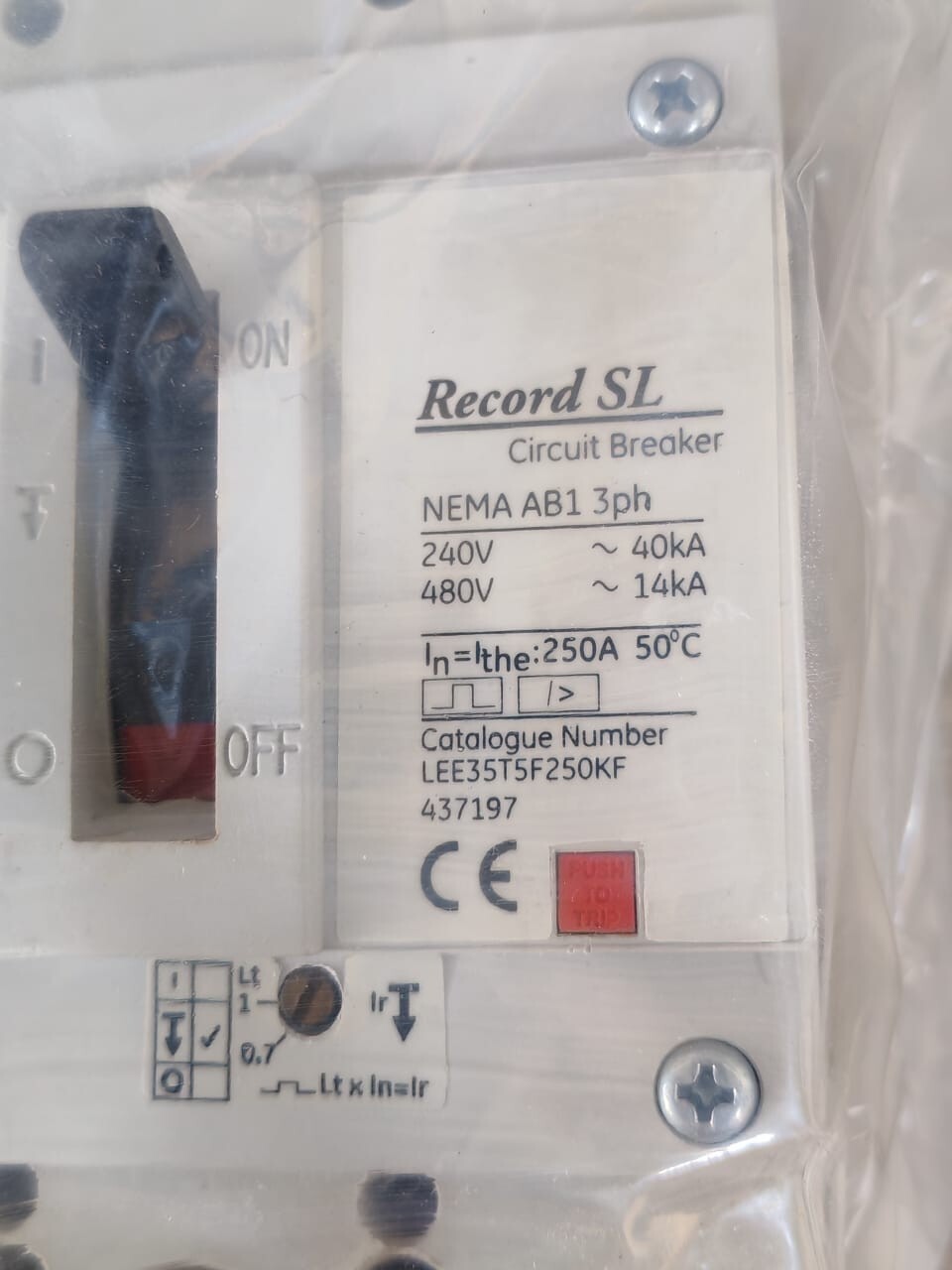 GE LEE35T5F250KF GE LEE250 Record SL LEE35T5F250KF Circuit Breaker 4