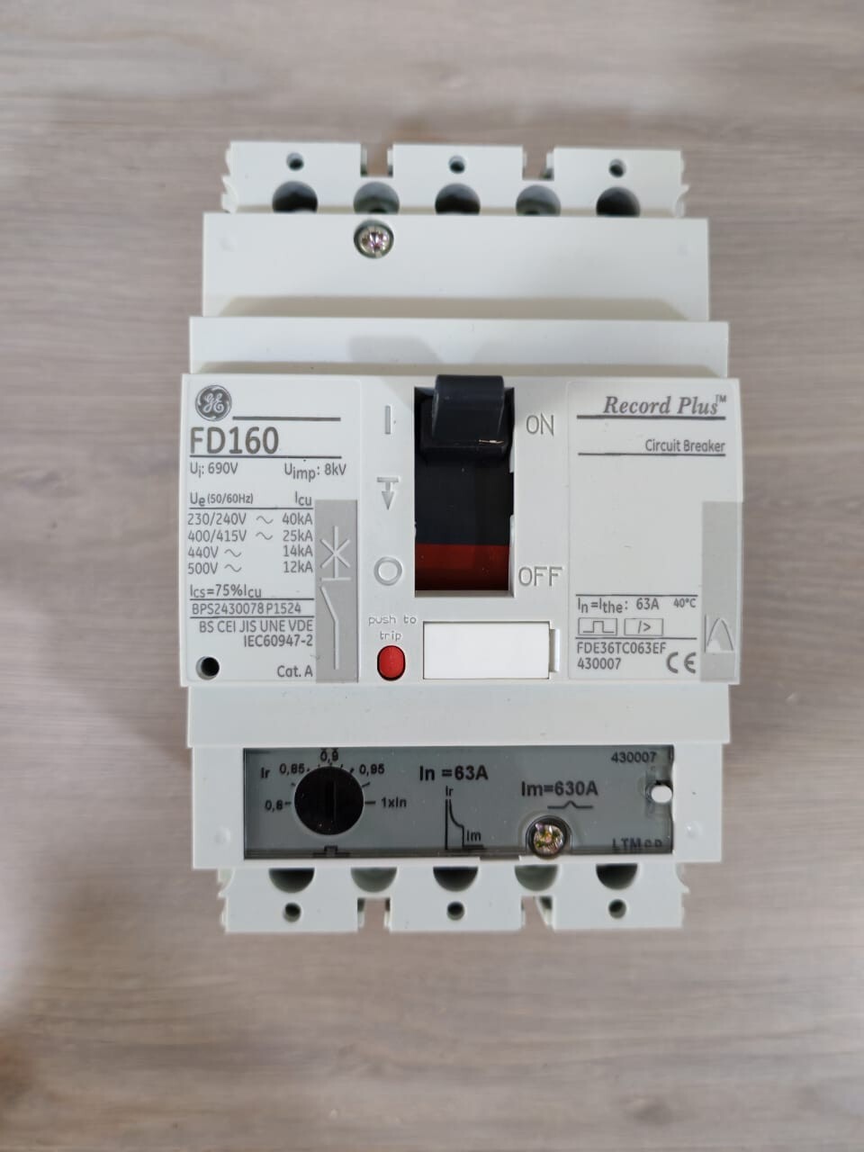 GE FDE36TC063EF GE FD160 Record Plus Circuit Breaker FDE36TC063EF 2