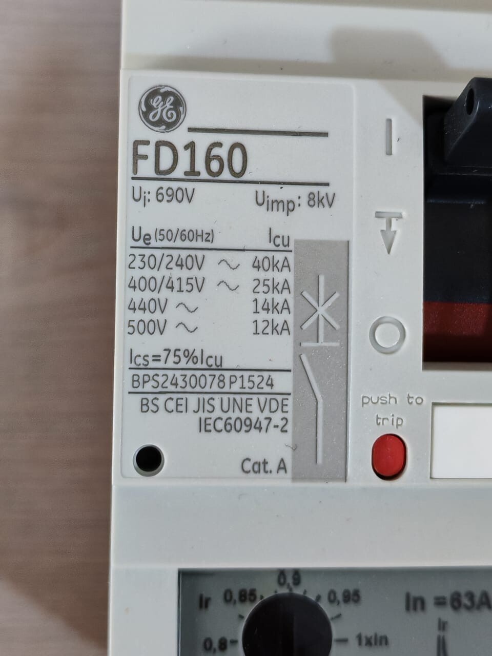 GE FDE36TC063EF GE FD160 Record Plus Circuit Breaker FDE36TC063EF 3
