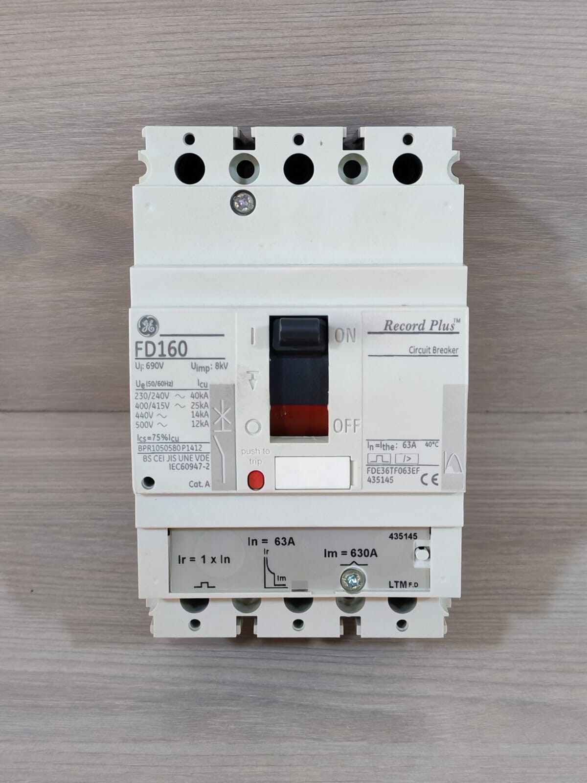 GE FDE36TF063EF GE FD160 Record Plus Circuit Breaker FDE36TF063EF 2