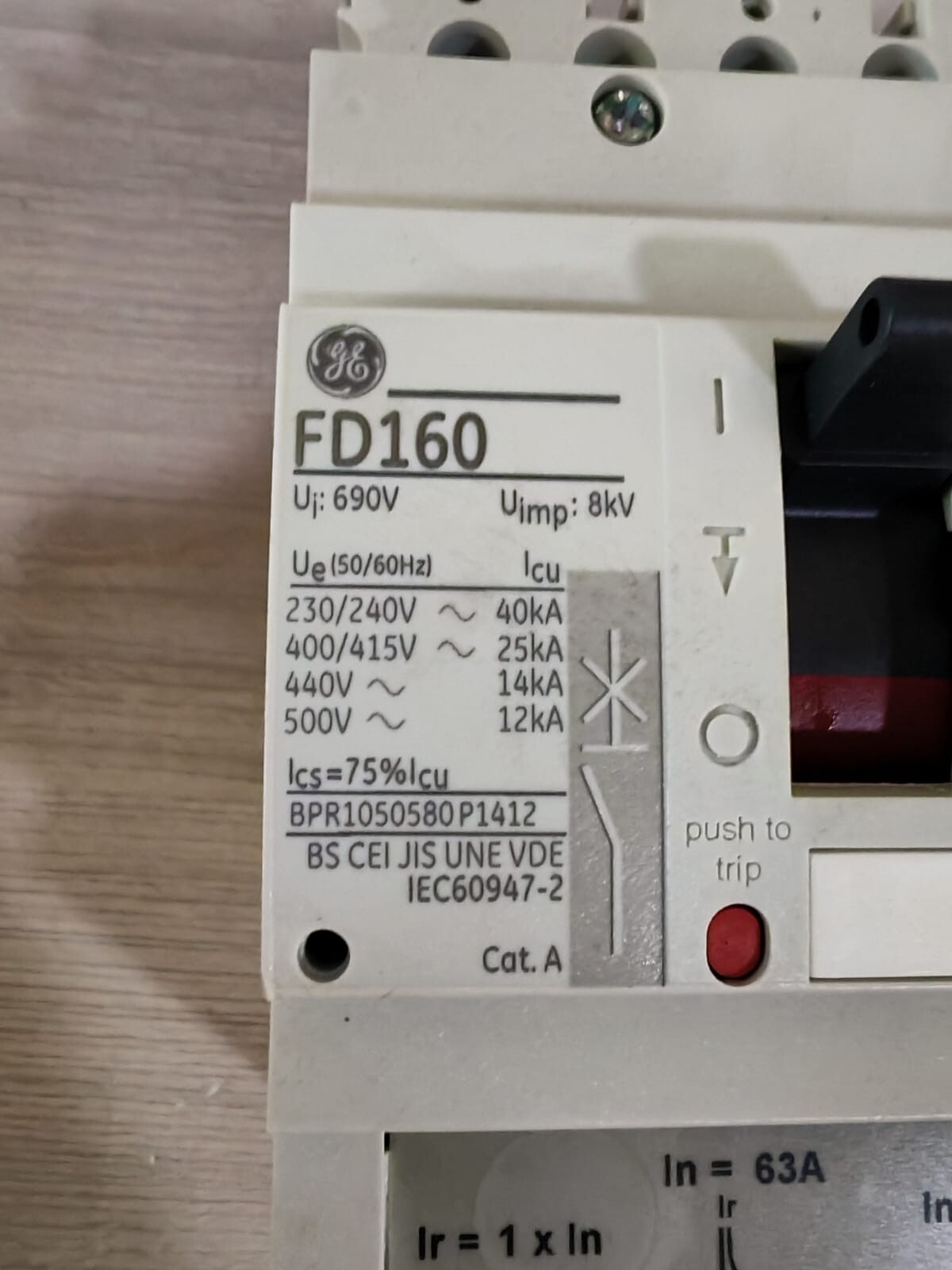 GE FDE36TF063EF GE FD160 Record Plus Circuit Breaker FDE36TF063EF 3
